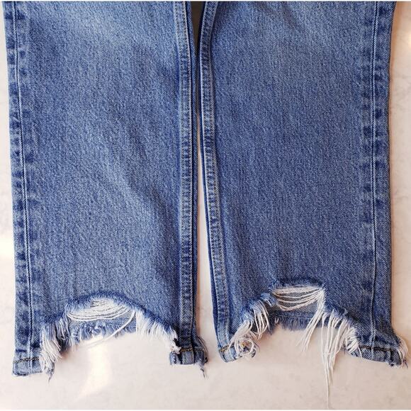 ANINE BING Sonya High Rise Straight Leg Jeans Raw Hem Women's Size 30 - Picture 6 of 16